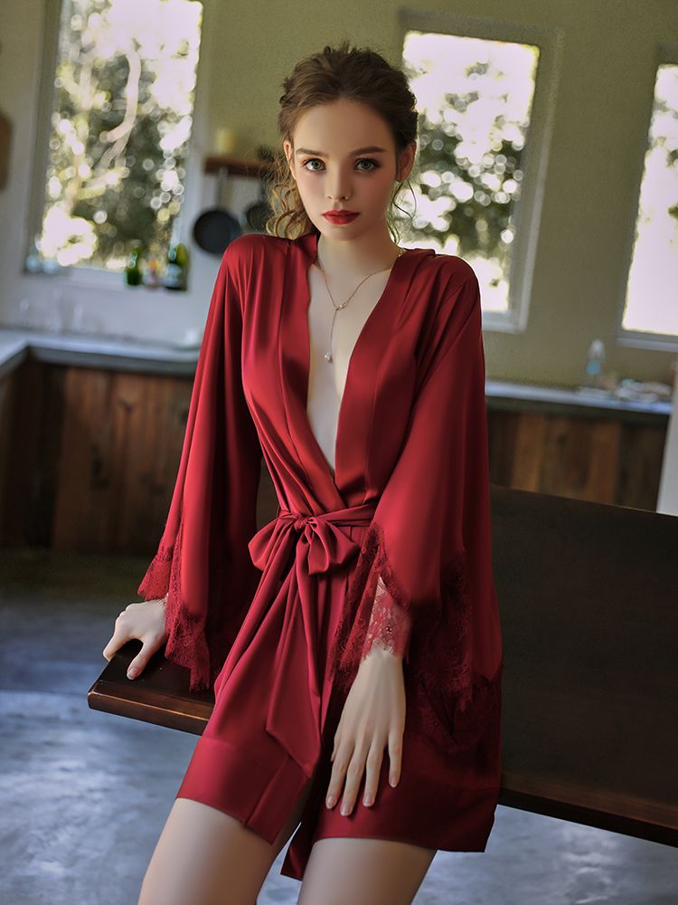Satin Sexy Lingerie Robe